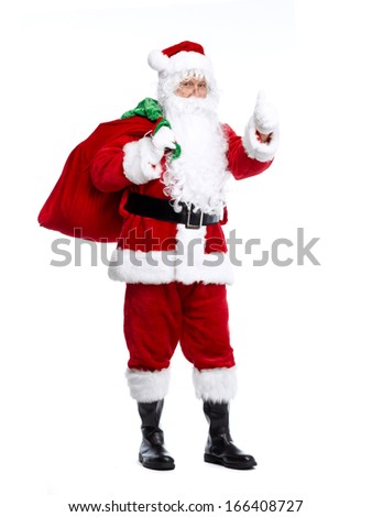 Santa Claus isolated on white background. Christmas holiday party.