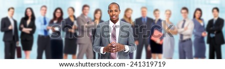 African-American Businessman and group of business people.