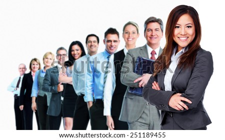 Businesswoman and Group of business people team.