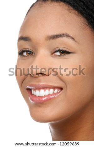 Smiling Young Woman Face With Perfect Teeth. Stock Photo 12059689 ...