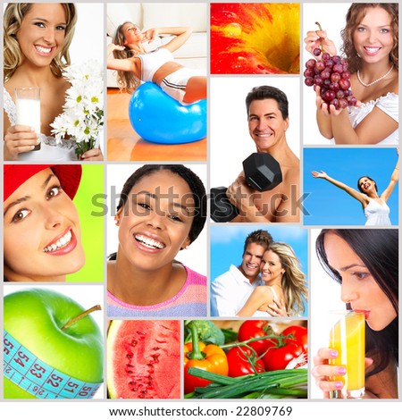 Healthy lifestyle. People, diet, healthy nutrition, fruits,  fitness