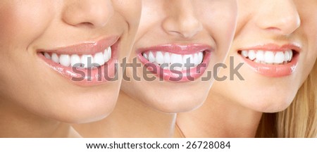 Beautiful young woman teeth.
