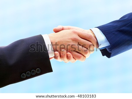 Business people. Handshake of businessman. Isolated over white background