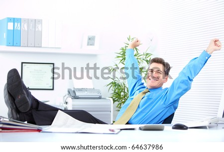 Happy businessman  in the office
