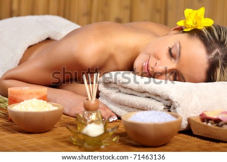Beautiful young woman at a spa salon