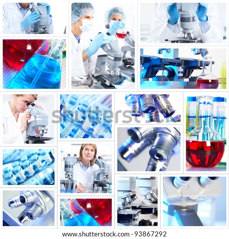 Scientific background collage. Medical research.