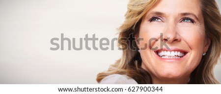 Similar – Image, Stock Photo Portrait of beautiful mature woman with dark hair relaxes contend happy in holidays summer sun in the blue spa wellness whirlpool, raised eyes, looking up to the sunny sky