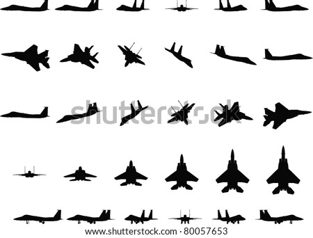 Jet fighter silhouettes