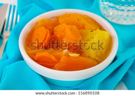 boiled vegetables in dish