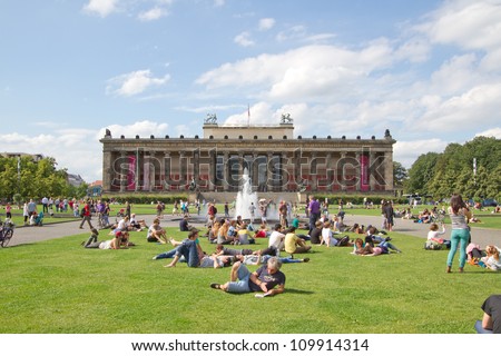 BERLIN - AUGUST 6: Altes Museum (Old Museum) located on Museum Island, a UNESCO-designated World Heritage Site on Berlin, Germany on August 6, 2012.