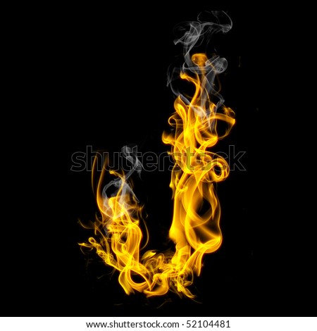 Fiery Font. Letter J Stock Photo 52104481 : Shutterstock