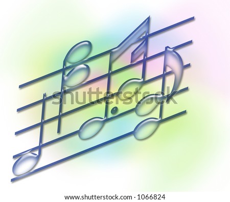 Music Bars & Notes - Illustration on a soft pastel background - SEE MORE IN MY GALLERY