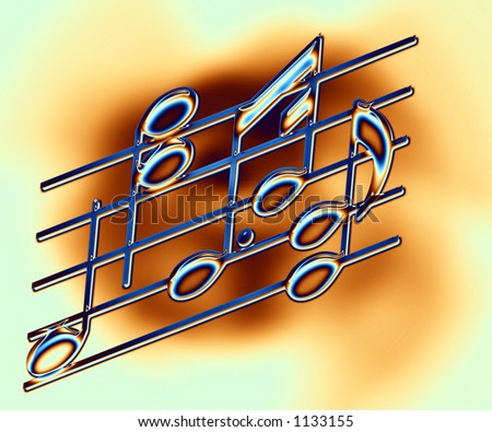 Music Bars & Notes - Illustration on a Grunge background  - SEE MORE IN MY GALLERY