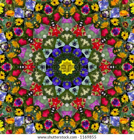 Montage of flower photos in a quilt design pattern - SEE MORE IN MY GALLERY