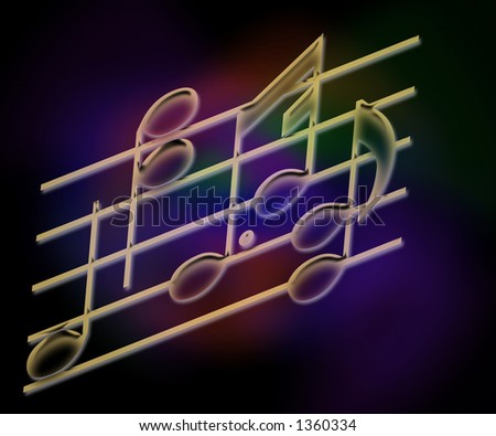 Colorful Music Bars & Notes - Illustration on a Black background