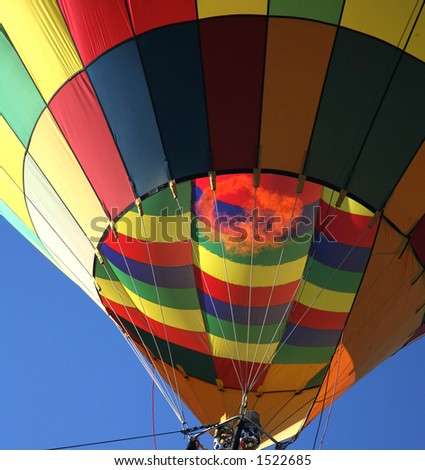 Colorful Hot Air Balloon Closeup with Fire