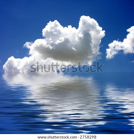 Heavenly Blue Sky Reflected in Water