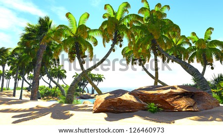 Paradise on Earth - tropical atoll near the shore