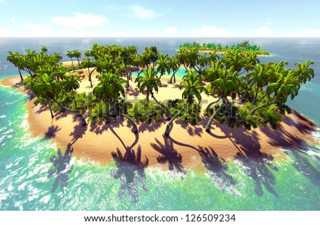 Paradise on Earth - tropical atoll near the shore