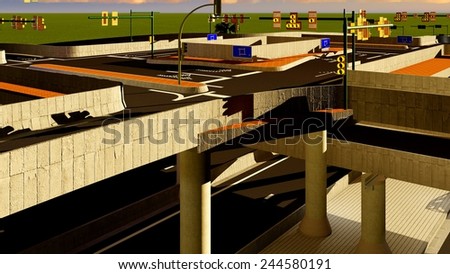 high-level overpass that crosses over a highway