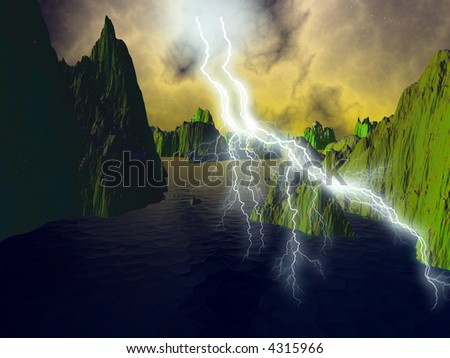 Storms with lightening illustrations