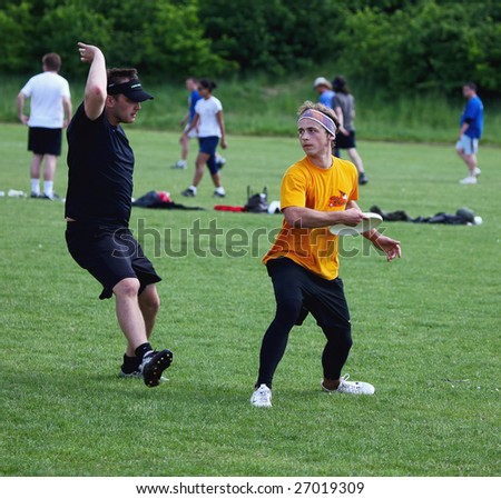 WROCLAW, POLAND - MAY 24 : Ultimate Frisbee Tournament participants on May 24, 2008 in Wroclaw, Poland.