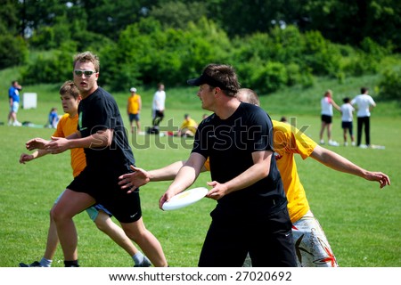 WROCLAW, POLAND - MAY 24, 2008: Ultimate Frisbee Tournament participants on May 24, 2008 in Wroclaw, Poland.