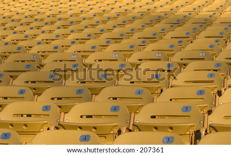 Infinte array of seats in a football stadium at Georgia Tech