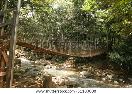 Suspension bridge in Costa Rica jungle