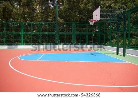 A Perspective View Of A Basketball Court Stock Photo 54326368 ...