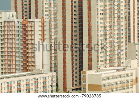 Packed Hong Kong apartment blocks