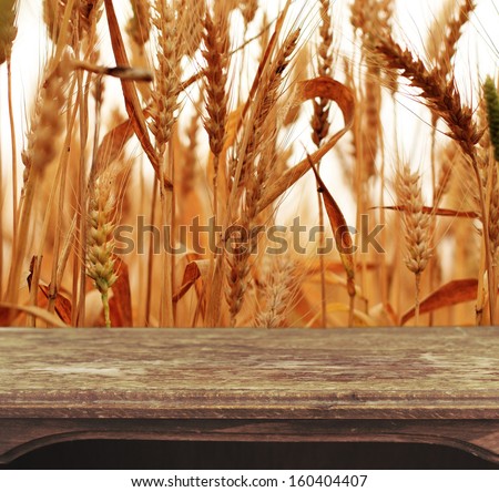 Vintage wooden table with natural background