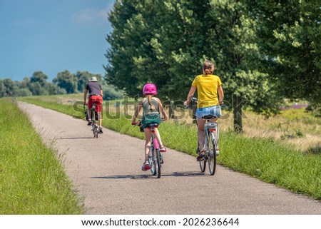 Image, Stock Photo Bikes in a row at the roadside