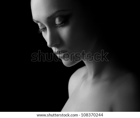 Woman silhouette in Black & White