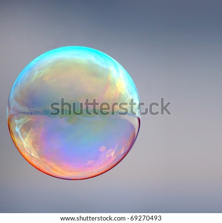 soap bubble on gray background