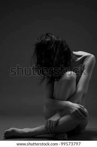 Fashion Portrait Of Naked Woman With Beautiful Slim Body