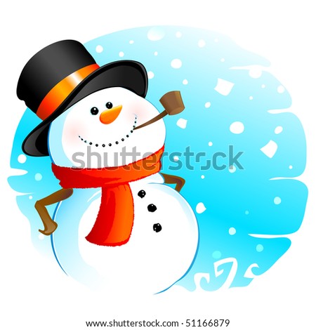 Snowman With Pipe Free Vector | 123Freevectors