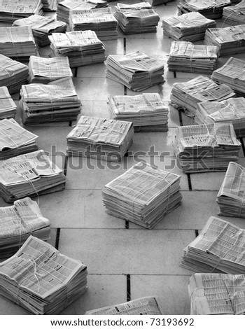 old newspapers stack