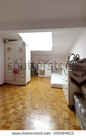 interior loft, small bedroom