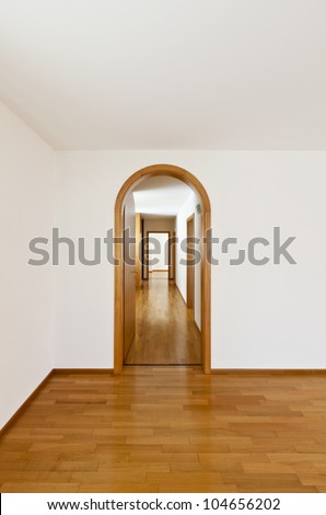 classic house, interior,arched door