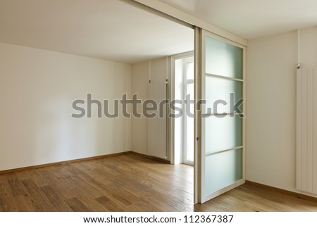interior empty house with wooden floor
