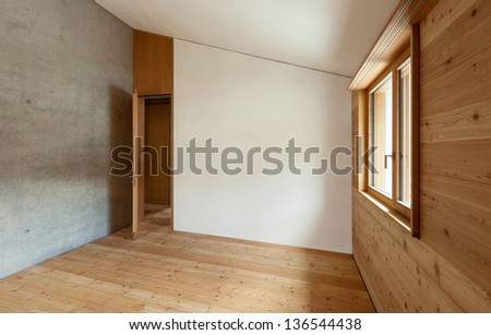 architecture modern design, mountain home, room with door