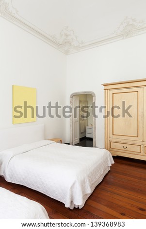 beautiful hotel room in a historic building, double room