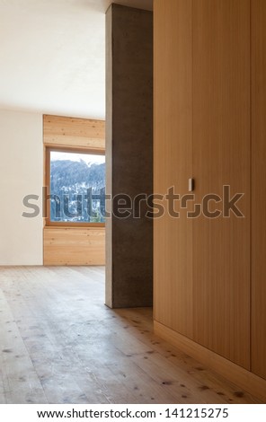architecture modern design, mountain home, view from corridor