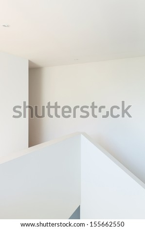 Modern villa, interior, white wall, detail