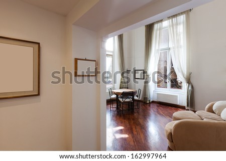 Interior, beautiful apartment, furnished room view