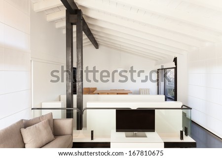 interior, comfortable loft, modern furniture
