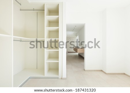 Interior of a new empty house, dressing room