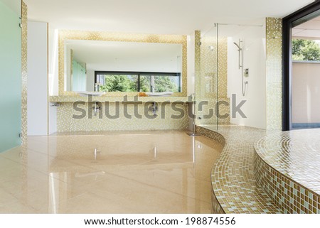 interior modern villa, beautiful bathroom