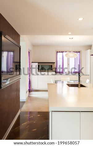 interior house, nice domestic kitchen view